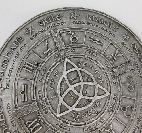 Wicca Kalender Wandrelief Wicca Ornament Mystische Runen Rad des Jahres NEU - Bild 3 von 7
