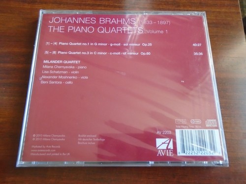 Milander Quartett-Piano Quartets Nos. 1 & 3 CD NEW Sealed - Picture 2 of 2