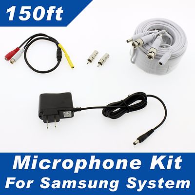 150ft Samsung Surveillance Security System Microphone Kit SDH-7C4040, SDH-B73040