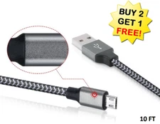 ✔10FT Alloy Reinforce Rapid Charge Micro USB Cable Fast Charging Extra Long Cord