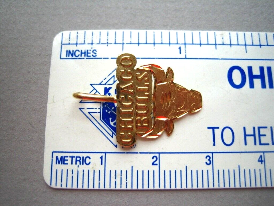 COLGANTE MICHAEL ANTHONY TOROS CHICAGO ORO AMARILLO 14 KT Foto 4 de 4