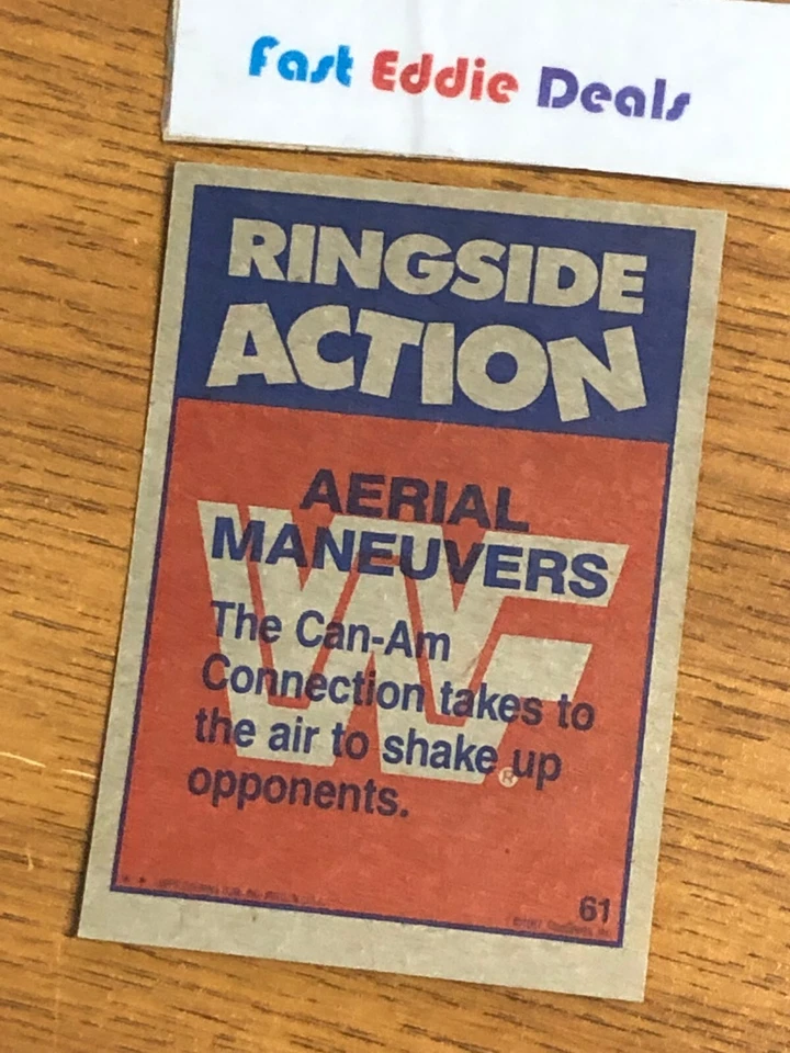 1987 TOPPS WRESTLING WWE WWF RICK MARTEL AND TOM ZENK CARD 61 CAN-AM CONNECTION - Image 2 of 2