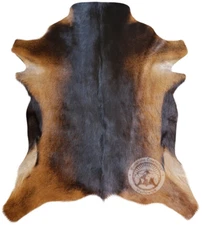 Real Goatskin Rug Exotic Tones  - Size 2-2.5 X 2.5-3'