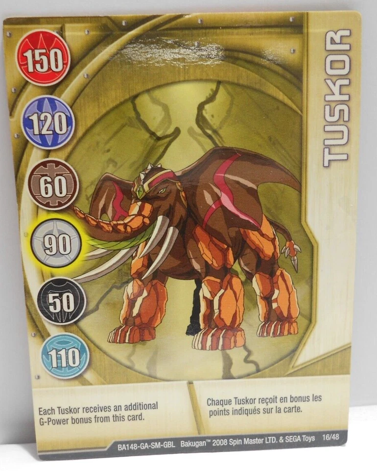 Bakugan Tuskor Tan Subterra B1 Classic 400G - Tuskor Gate Card - AS IS - Image 2 of 4