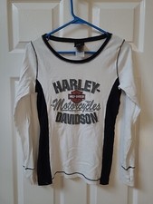 Harley Davidson White Long T Shirt Rocky Mountain Greater Denver Women&rsquo;s Medium