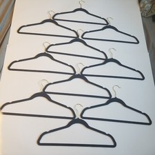 Lot of 10 Black Velvet Hangers Non-Slip Slim