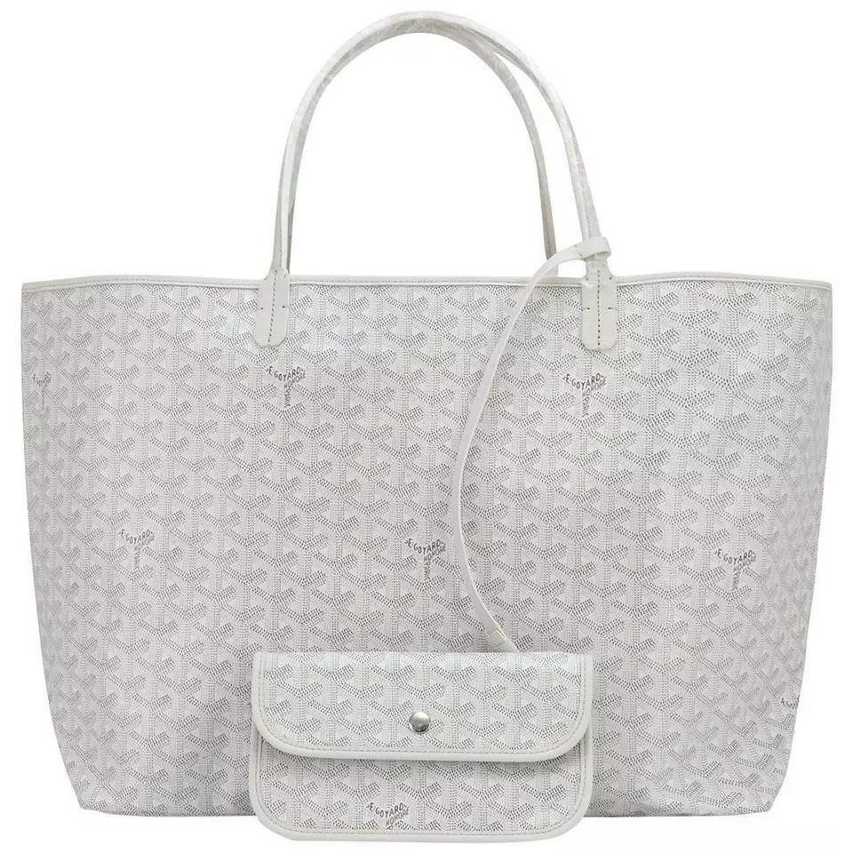 Goyard White St Louis PM Tote Bag with Pouch 113gy45