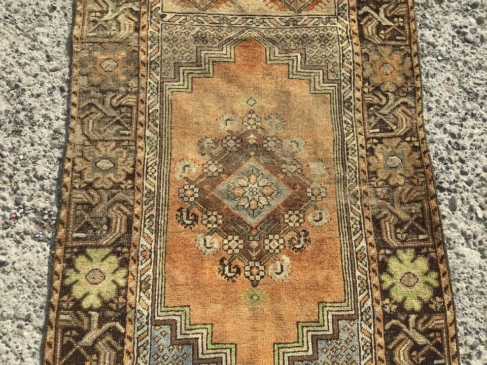 3x5 Doormat Small Bathmat Area Vintage Rug, Turkish Rug Runner, 2.11x5.1 ft, - Image 4 of 4