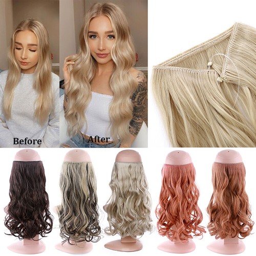 Mixed Secret Hidden Headband Wire In One Piece Thick As Human Hair Extensions US - Picture 7 of 44