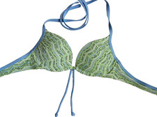 Bikini Aerie 32A Top Swimwear Swimsuit Green Blue Small Charley Beach Underwire