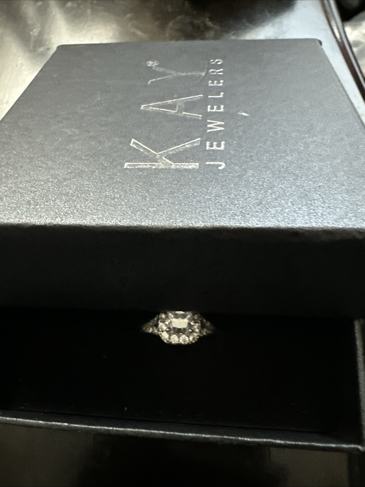 Diamond-Look Cubic Zirconia Engagement Ring in Princess or Round Cut Silver Setting-image