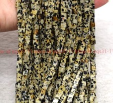Stunning 5x5mm New Square Dalmatian Jasper Gemstone Loose Beads 15 Strang