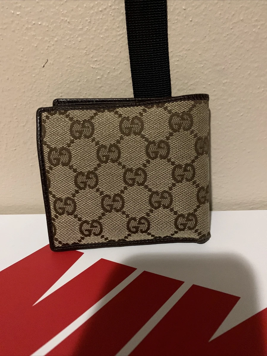 Authentic GUCCI Old Gucci Monogram Mens Wallet Folded GG Designer Beige  Brown 🔥