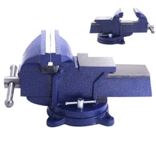 27.5lbs 8" Bench Vise with Anvil 360° Swivel Locking Base Table Top Clamp Vice