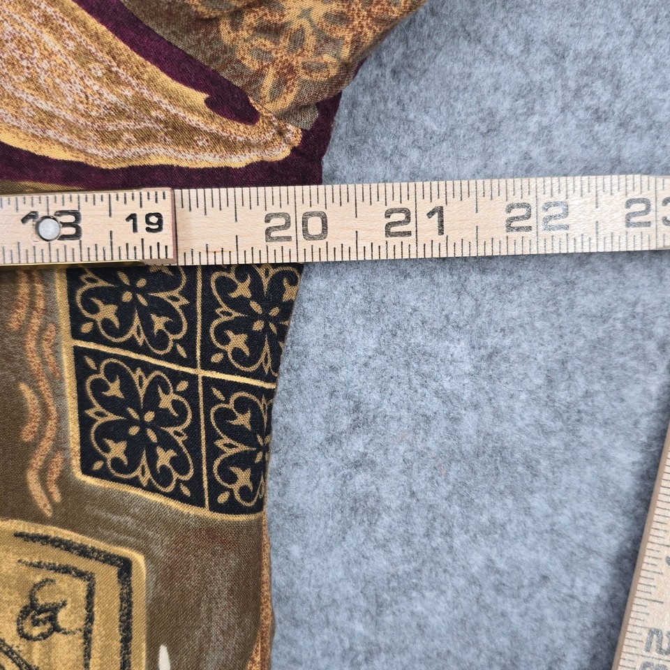 Vintage 90s Sag Harbor Petite Blouse Women Medium Earth Tone Patchwork