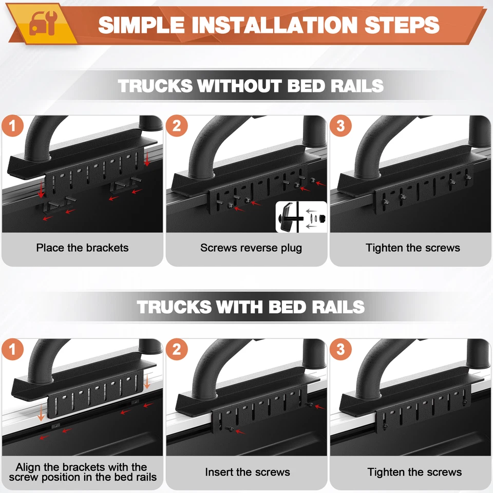 Roll Bar with Cargo Carrier Basket Chase Rack For Chevrolet Silverado 2007-2022 Foto 4 de 4