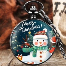 CHRISTMAS Pocket Watch / Pendant "FROSTY" Xmas Gift or Stocking Stuffer 