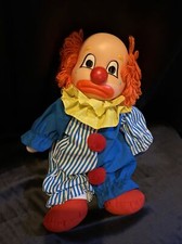 Adorable Vintage 1982 Dakin Happy Sad Double 2 Plastic Face Clown Plush 14" Boy