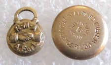 Antique RMA Railway Mail Association Union Member Pin - Lapel Screw Back AF of L