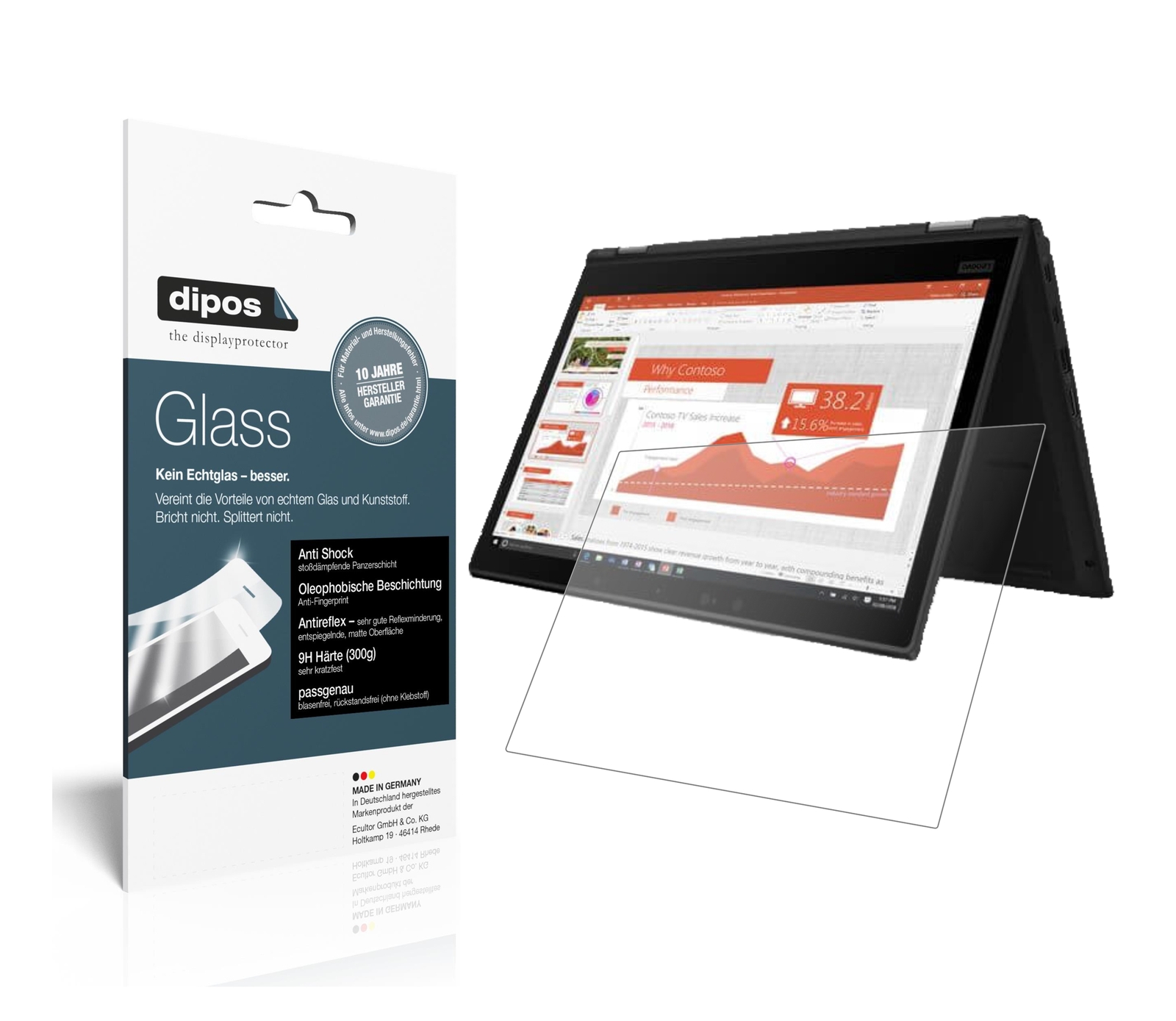 Schutzfolie für Lenovo Yoga X390 13.3 Zoll Anti-Shock matt Displayschutz Folie