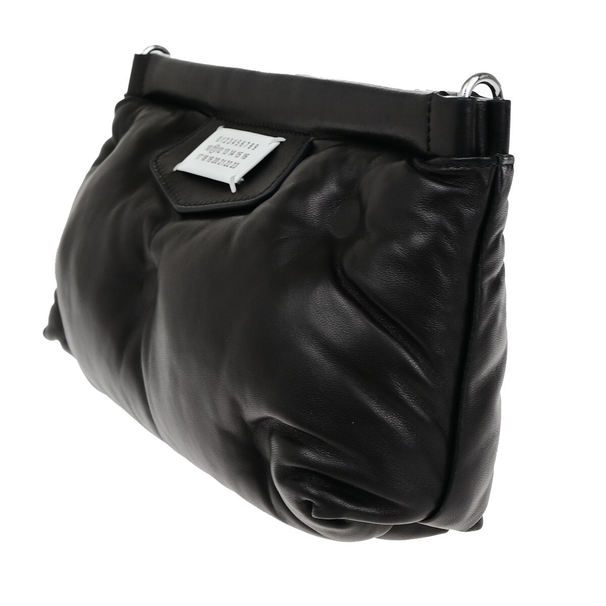 Maison Margiela ブラック フリンジ アームカバー MAISON MARGIELA Logo Glam Slam Chain Clutch Hand Bag Leather Black