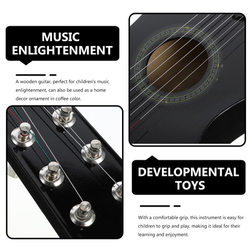 Simulated Mini Wood Guitar Toy Beginner Small Guitar Toy for Kids Gift - Picture 2 of 12