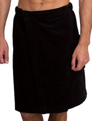 Envolturas de terciopelo Terry para hombre 100 % algodón después de la piscina ducha baño envolvente toalla - Imagen 9 de 12