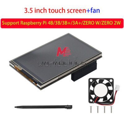 3.5Inch Touch Screen 125MHz SPI LCD Display Fan For Raspberry Pi 4B/3B/Zero W US
