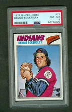 Dennis Eckersley 1977 O-Pee-Chee #15 PSA 8 EX OC Clean Front