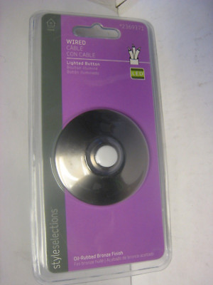 New  Wired StyleSelections Oil-Rubbed Bronze LED Doorbell Button Sealed 2369371