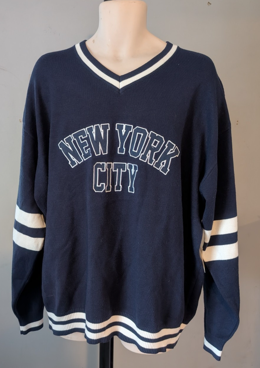 Orange Kiss New York City Men's Sweatshirt XL Navy Blue Long