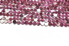 13 Inch 1 Strand Natural Garnet Smooth Flat Coin Shape Loose Gemstone Beads 5mm