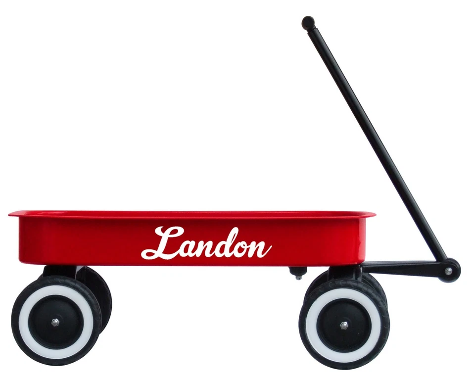 Red Vintage Style Steel Tot Doll Wagon Personalized with Your Custom Name - Image 4 of 4