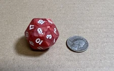 Marbleized Red D30 30 Sided Dice D&D RPG Gaming Die Koplow 30mm