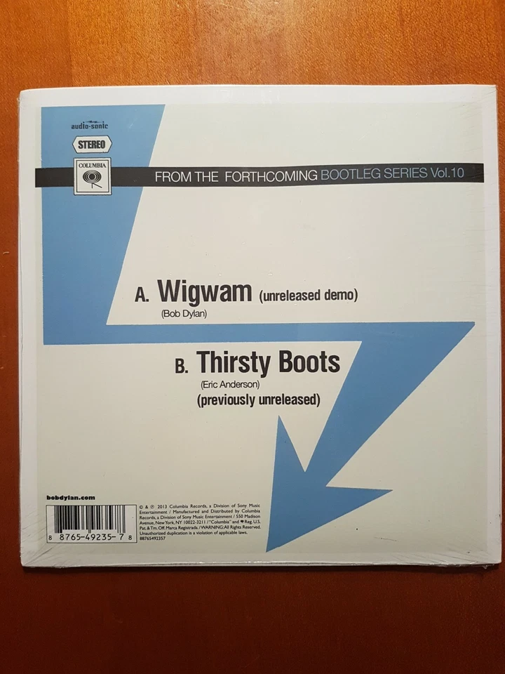 BOB DYLAN VINYL SINGLE: "Thirsty Boots / Wigwam" - Columbia 2013 - Bild 2 von 3