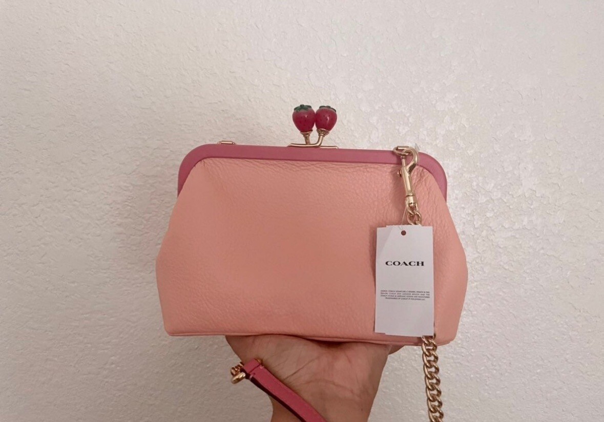 ♡最終値下価格♡COACH STRWB NORA ポーチ エレクトリックレッド Coach Nora Kisslock Crossbody With Strawberry C8401 | eBay