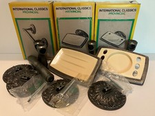 Hall Mack MCM Soap Dish Toothbrush Tumbler Paper Holder Pewter Provincial