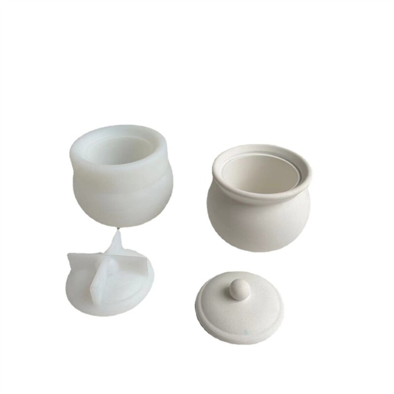 Storage Bottle Resin Mold for DIY Jewelry Container Jar with Lid Silicone Mould
