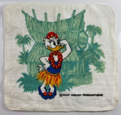 Vintage Pacific Towels Disney Daisy Duck Hawaiian Cotton Washcloth NEW