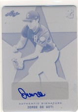 JORGE DE GOTI 2020 Leaf Perfect Game PG PLATE AUTO /1 INDIANA 1/1