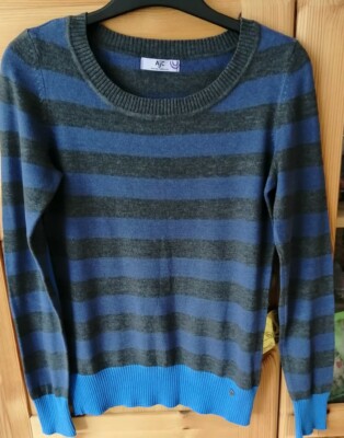 AJC Pullover Größe 36/38 Mehrfarbig grau-blau gestreift 