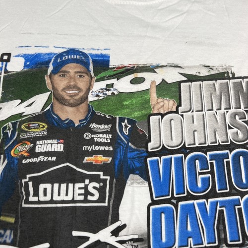 Nascar Jimmie Johnson Victory Daytona July 6 2013 White Shirt Size 3XL Read Desc - Picture 4 of 8