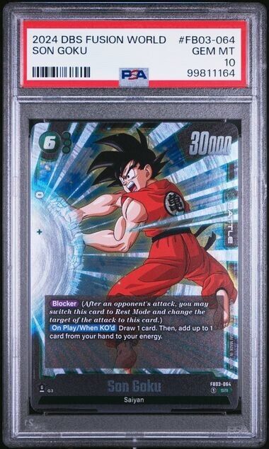 2024 Dragon Ball Super Fusion World Son Goku SUPER RARE PSA 2024 Dragon Ball Super Fusion World Son Goku SUPER RARE PSA