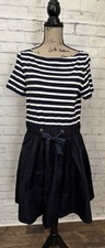 Kate Spade Med Striped Dress Navy Sailor Wedding Guest Preppy Girly Cosstal New