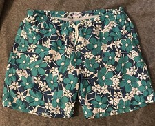 Trunks Surf  Swim Co Swim Shorts Mens XL Blue Green Floral Boardshorts Hawaiian