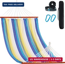 Lazy Daze Hammocks Cotton Fabric Double Hammock with 55" Spreader Bar, Portable