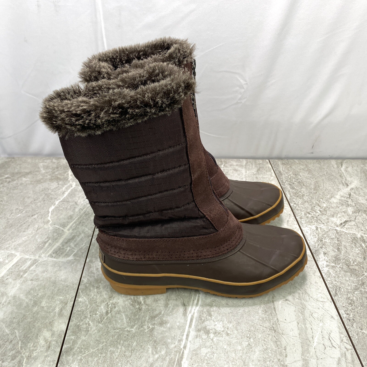 Bass Cordova Duck Boots Womens Size 6 Brown Leather Rubber  display picture 1