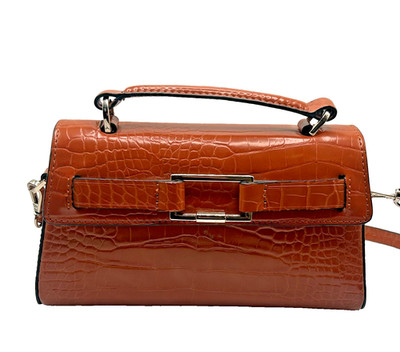 ZARA Woman CROSSBODY BAG Brown Faux Crocodile Print NWOT