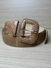 Axiom Belt Large Vintage Genuine Snake Skin Leather Tan Womens Adjustable