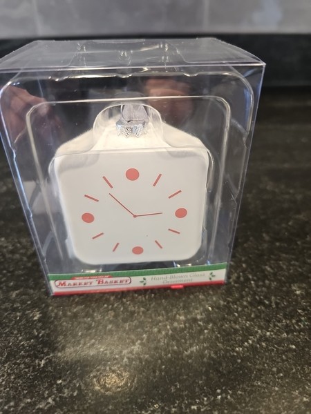 Demoulas Mercado Cesta Supermercado Tienda Reloj Vidrio Navidad Vacaciones Adorno